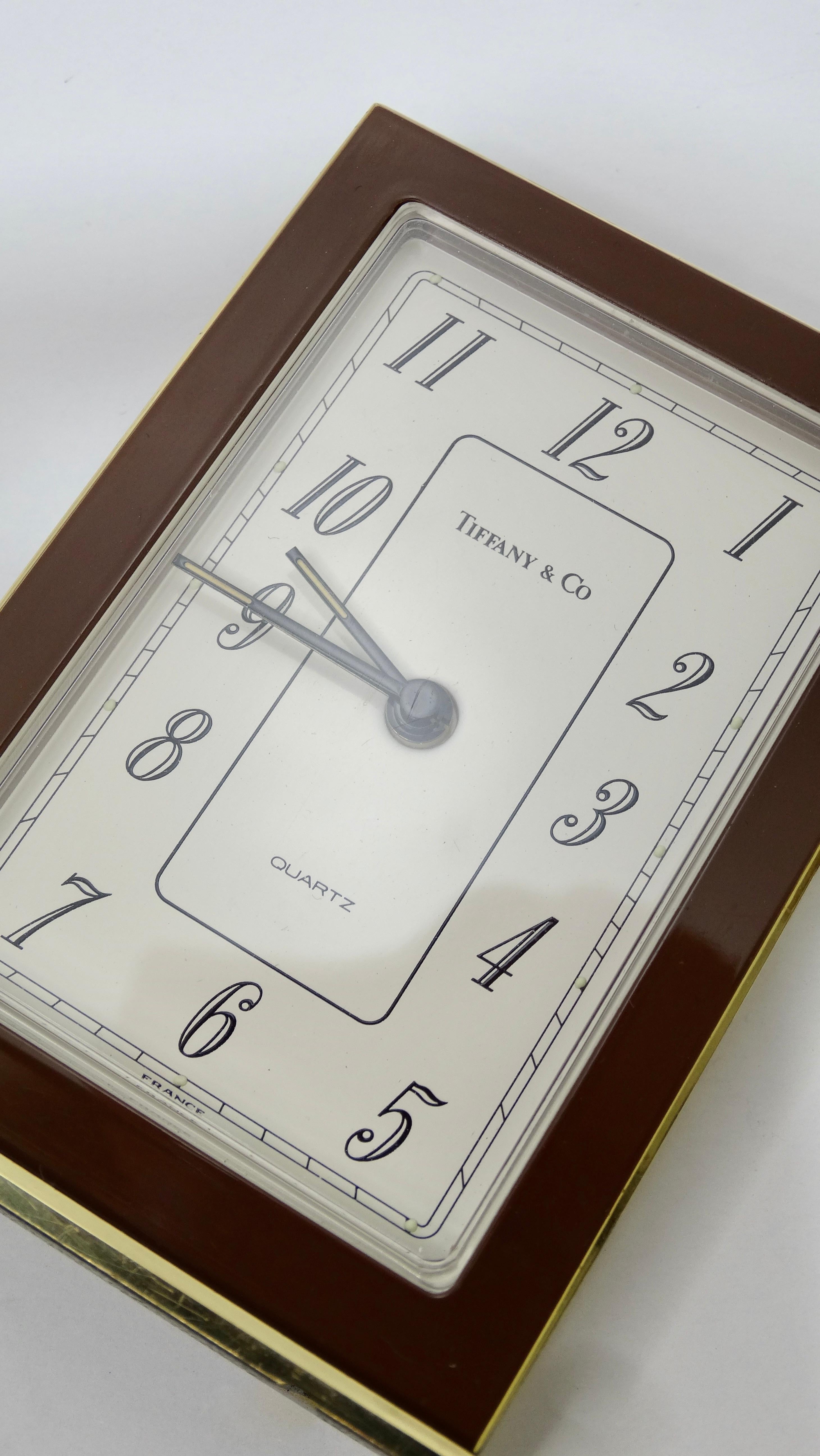 tiffany & co brass desk clock