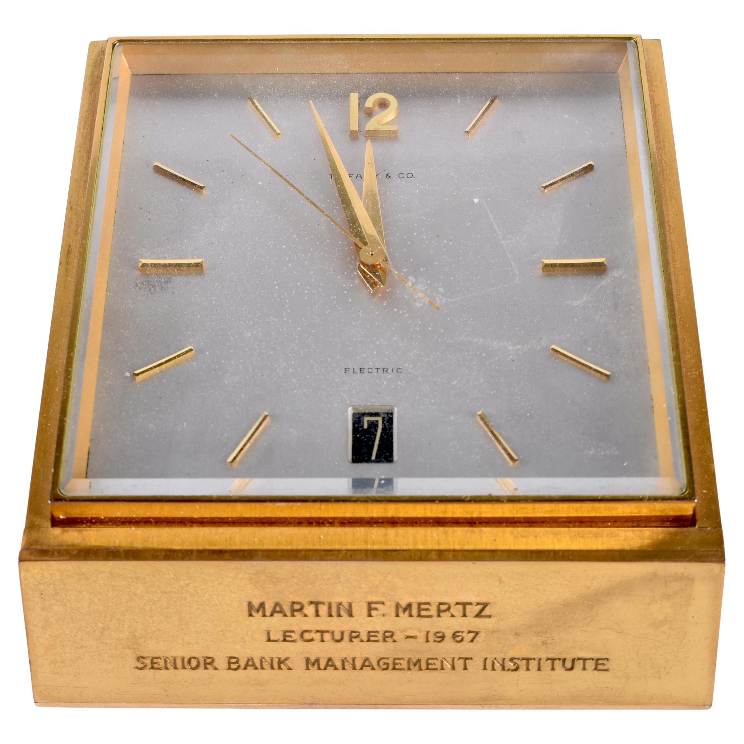 Orologio da tavolo in ottone Tiffany & Co.
