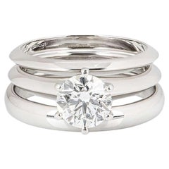 Tiffany & Co. Suite nuptiale avec bague solitaire et alliances en diamant 1::21 Ct