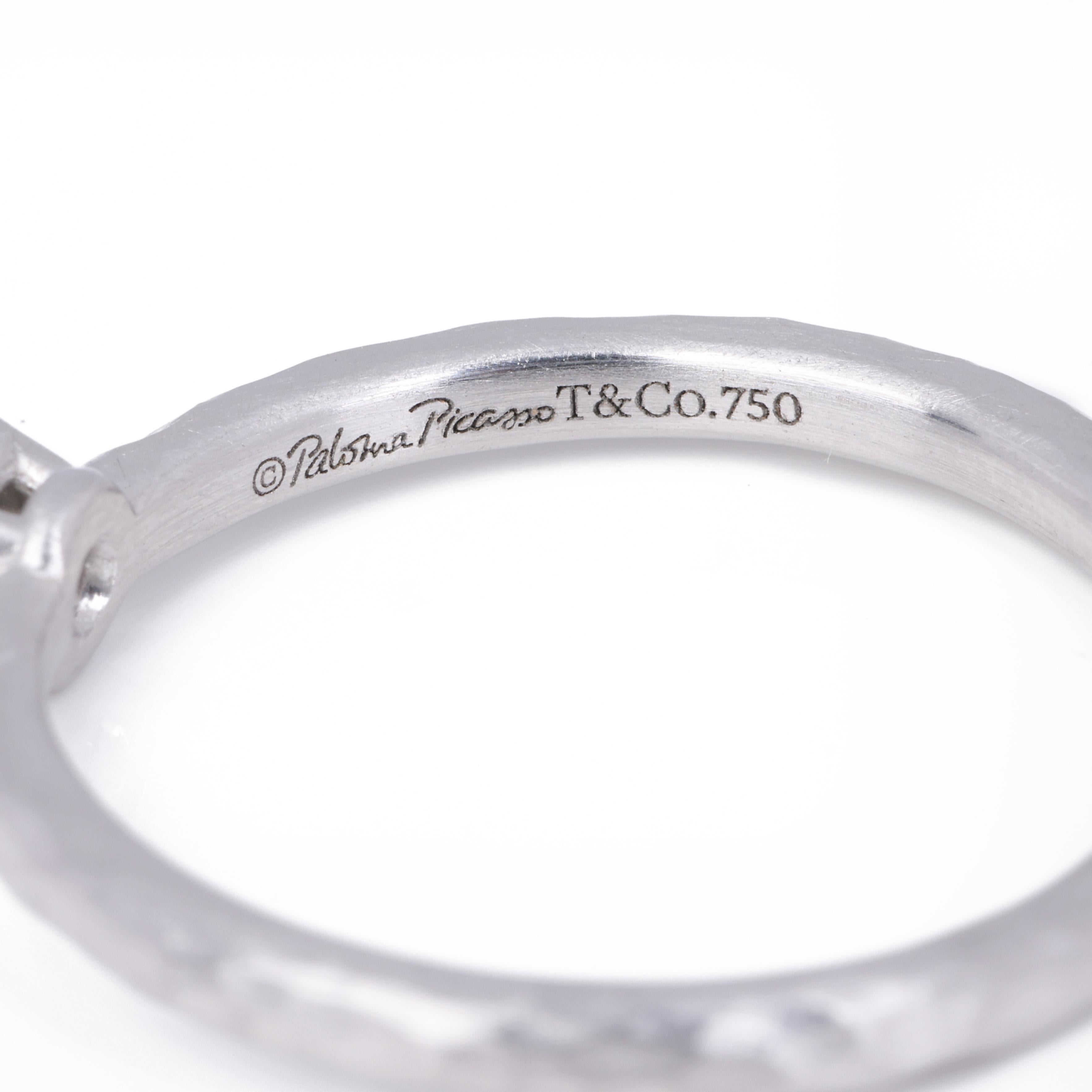 Tiffany & Co. Bague Paloma Picasso en or blanc, diamant solitaire brillant de 0,19 ct. en vente 2