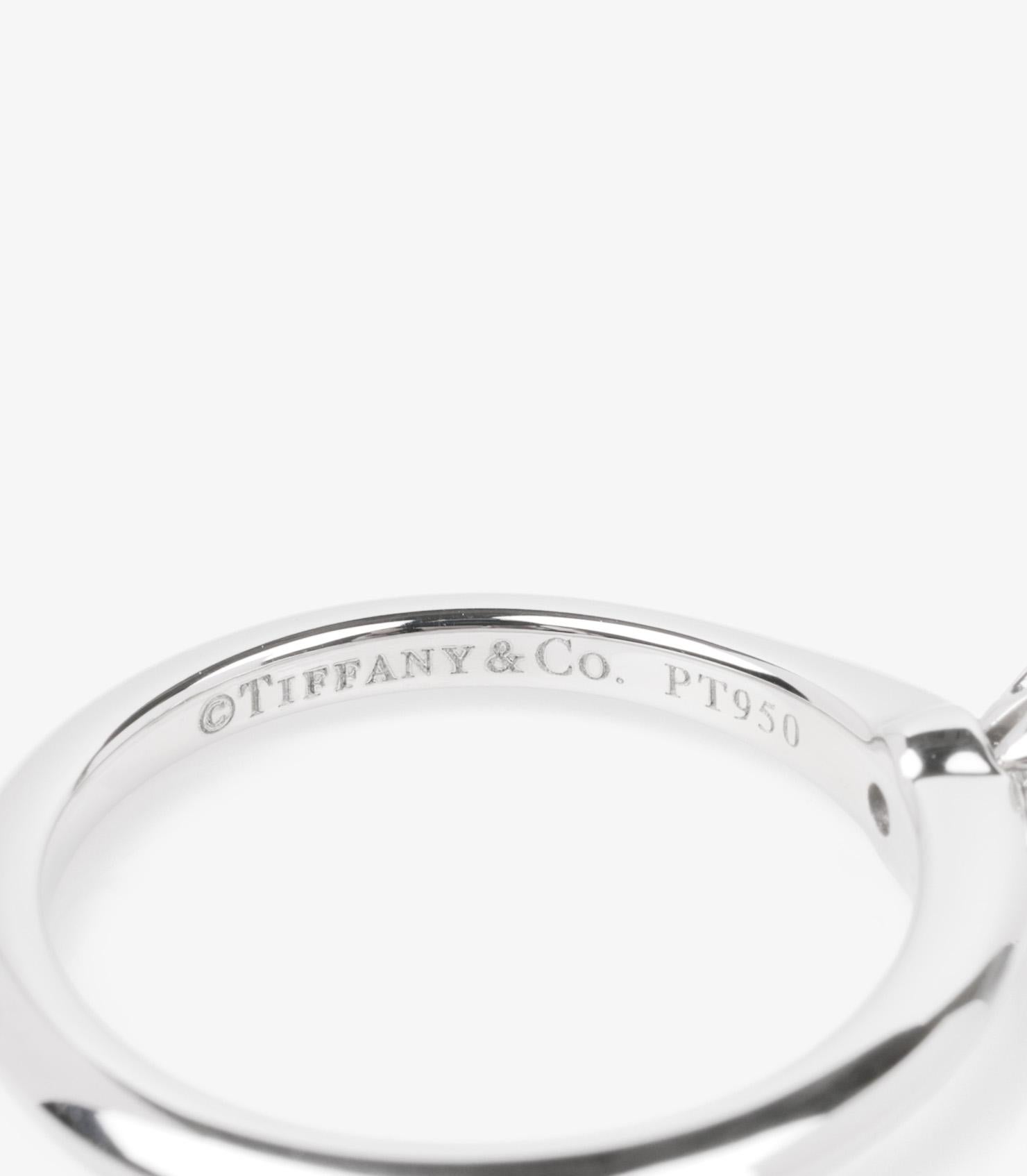 Tiffany & Co. Brilliant Cut 0.19ct Diamond Platinum Tiffany Setting Ring For Sale 1