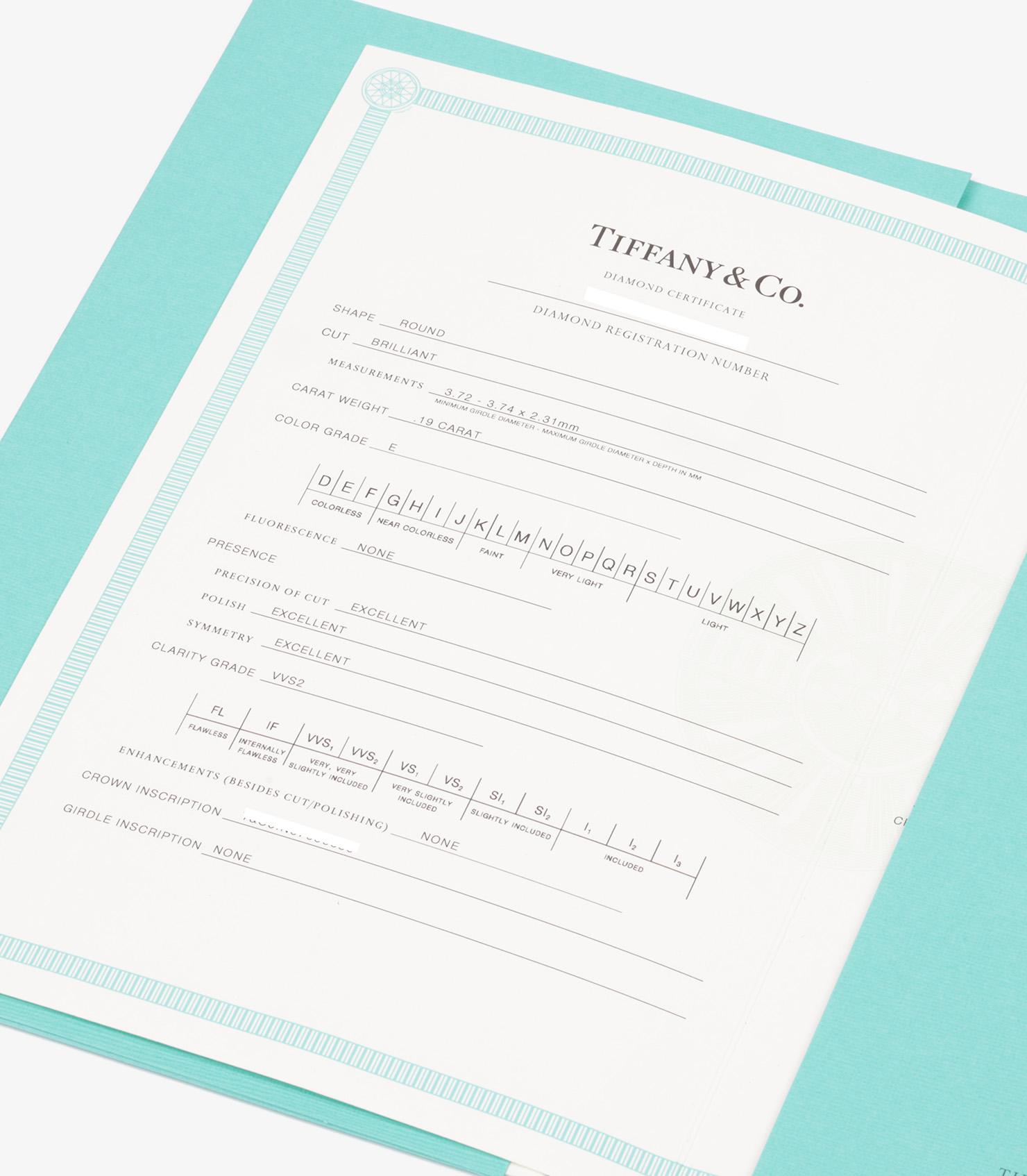 Tiffany & Co. Brilliant Cut 0.19ct Diamond Platinum Tiffany Setting Ring 3