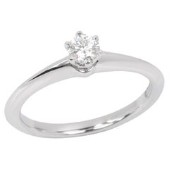 Used Tiffany & Co. Brilliant Cut 0.19ct Diamond Platinum Tiffany Setting Ring