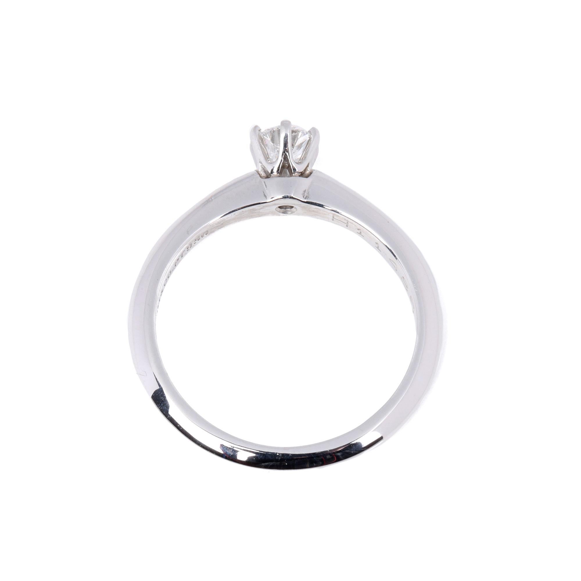 Contemporary Tiffany & Co Brilliant Cut 0.22ct Diamond Solitaire Ring