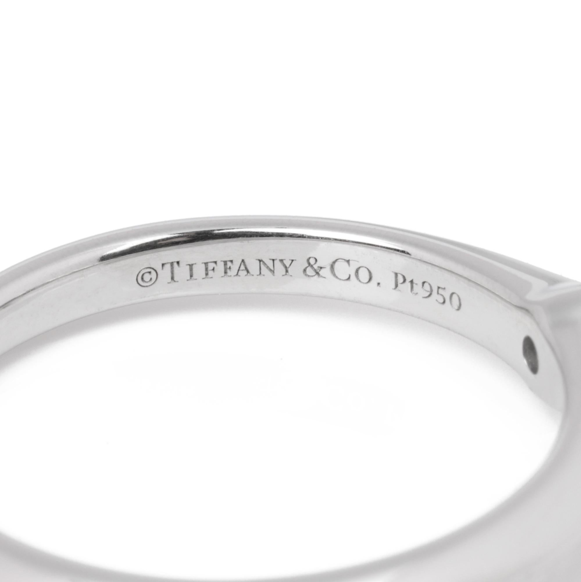Round Cut Tiffany & Co. Brilliant Cut 0.24ct Diamond Platinum Tiffany Setting Ring For Sale