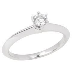 Tiffany & Co. Brilliant Cut 0.24ct Diamond Platinum Tiffany Setting Ring