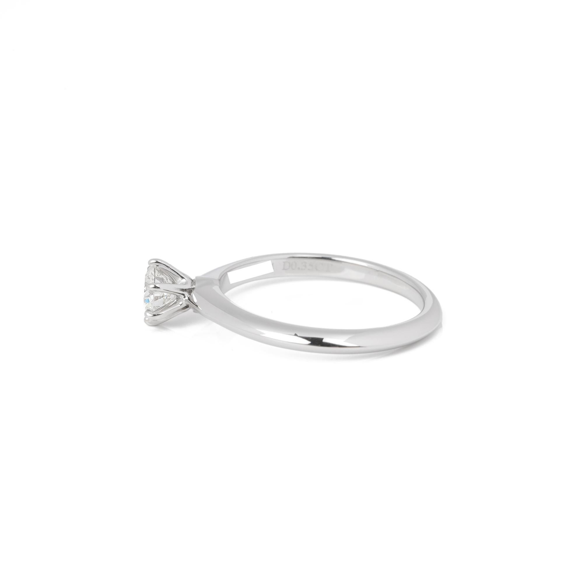 Contemporary Tiffany & Co. Brilliant Cut 0.35ct Diamond Platinum Tiffany Setting Ring For Sale