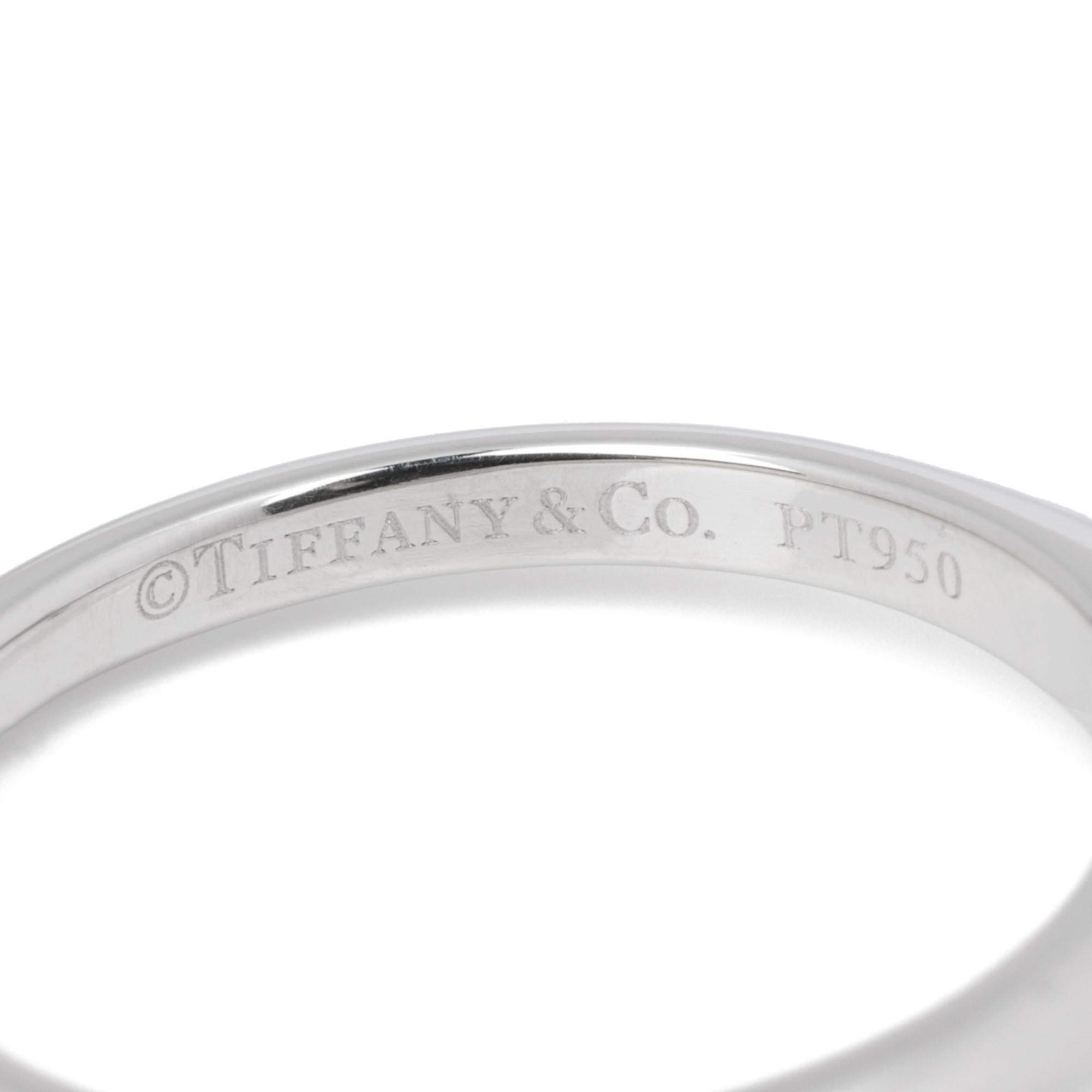 Round Cut Tiffany & Co. Brilliant Cut 0.35ct Diamond Platinum Tiffany Setting Ring For Sale