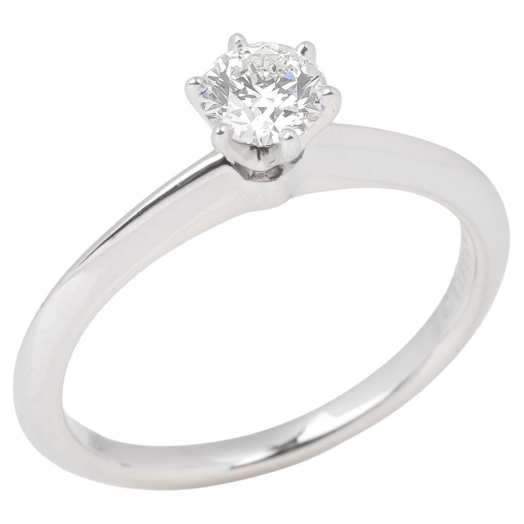 Tiffany & Co. Brilliant Cut 0.35ct Diamond Platinum Tiffany Setting Ring
