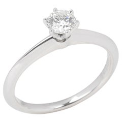 Tiffany & Co. Brilliant Cut 0.35ct Diamond Platinum Tiffany Setting Ring