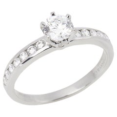 Tiffany & Co. Brilliant Cut 0.47ct with Diamond Shoulder Platinum Ring