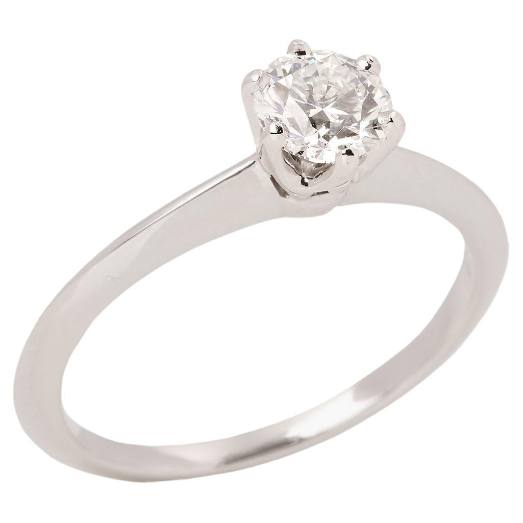 Tiffany & Co. Brilliant Cut 0.48ct Diamond Platinum Tiffany Setting Ring