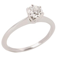 Tiffany & Co. Brilliant Cut 0.48ct Diamond Platinum Tiffany Setting Ring