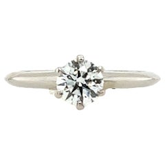 Tiffany & Co. Brilliant Cut 0.48ct Diamond Platinum Tiffany Setting Ring
