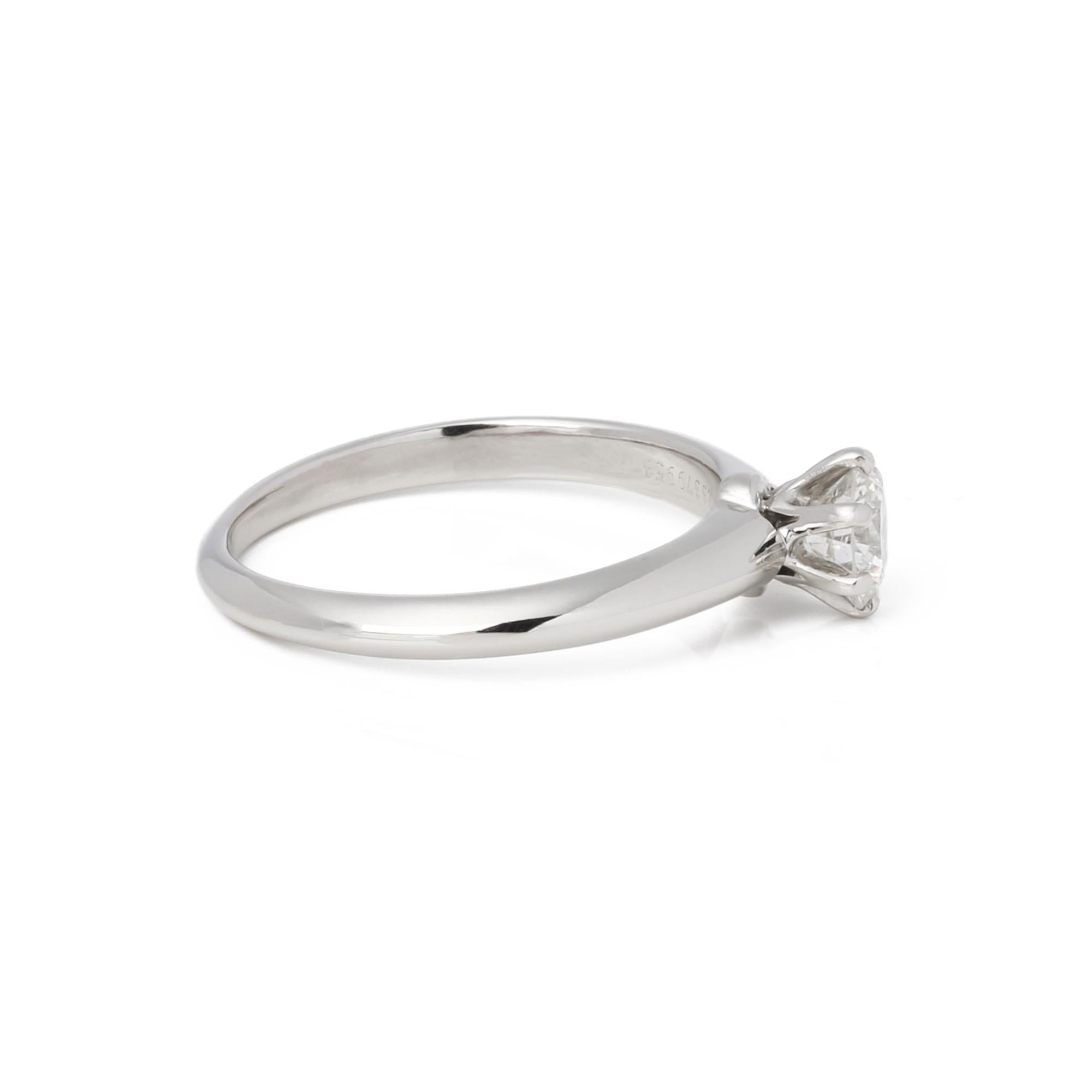 For Sale:  Tiffany & Co Brilliant Cut 0.58ct Diamond Solitaire Ring 6