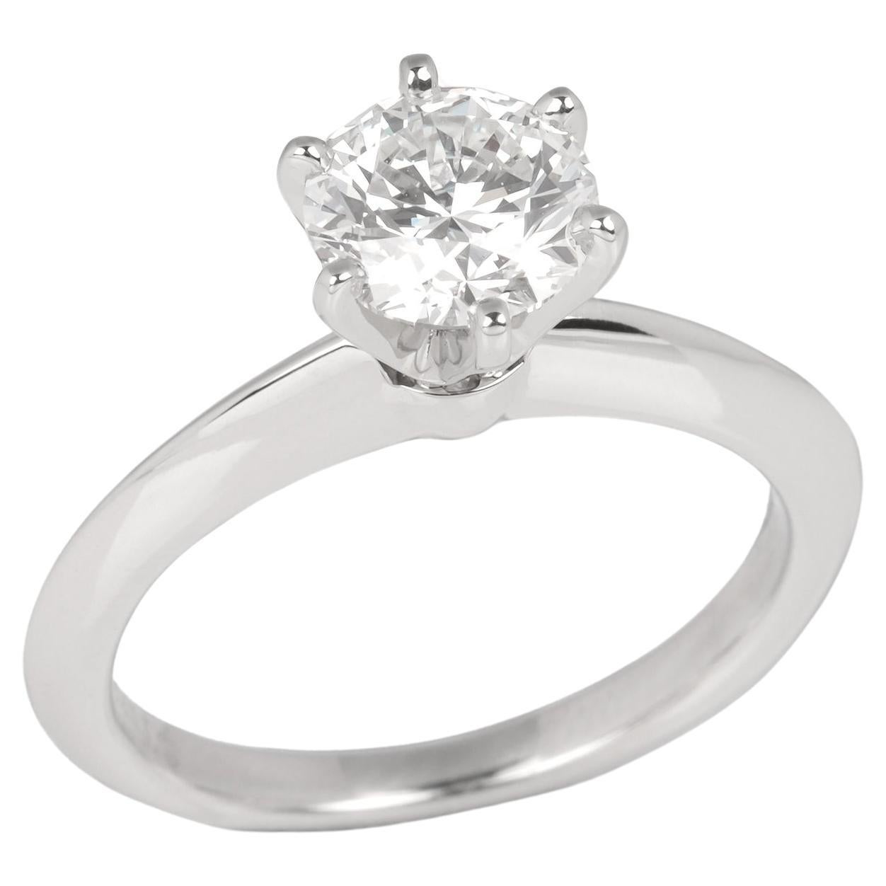Tiffany & Co. Brilliant Cut 0.8ct Diamond Platinum Tiffany Setting Ring For Sale