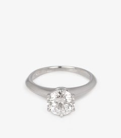 Tiffany & Co. Brilliant Cut 1.23ct Diamond Platinum Tiffany Setting Ring