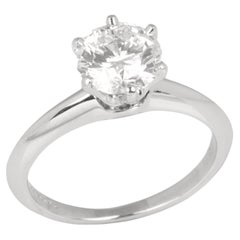 Tiffany & Co. Brilliant Cut 1.23ct Diamond Platinum Tiffany Setting Ring