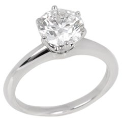 Used Tiffany & Co. Brilliant Cut 1.73ct Diamond Platinum Tiffany Setting Ring