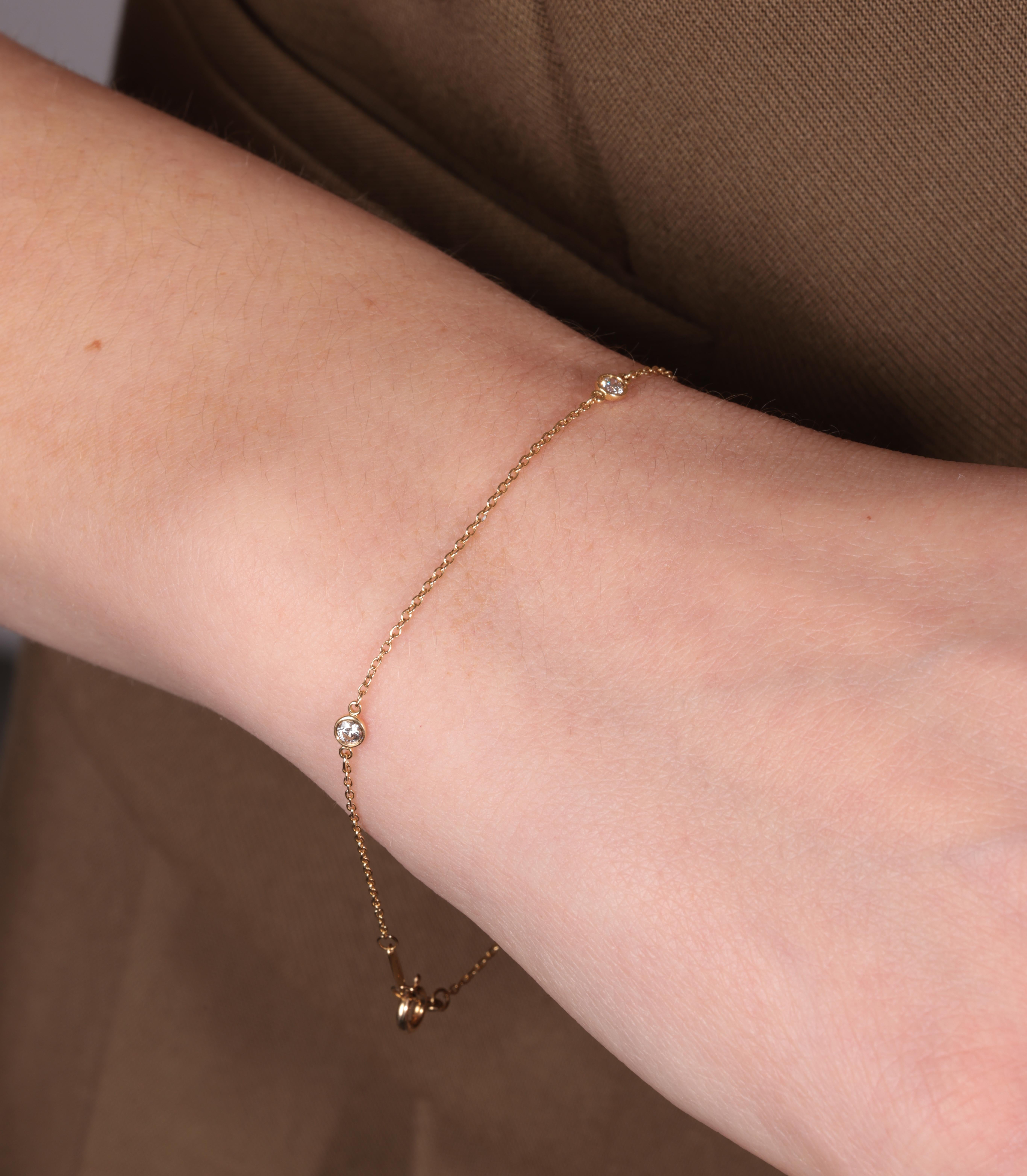 Tiffany & Co. 0.15ct Brilliant Cut 18ct Yellow Gold 3 Diamond by the Yard Bracelet

Product Details
Xupes Ref: J1414
Brand: Tiffany & Co.
Model: Diamond By The Yard Bracelet
Type: Bracelet
RRP: £1,900
Material(s): 18ct Yellow Gold
Gemstone: