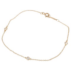 Tiffany & Co. Pulsera de oro amarillo de 18 ct con 3 diamantes talla brillante