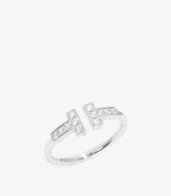 Tiffany & Co. Brilliant Cut Diamond 18ct White Gold T Wire Ring