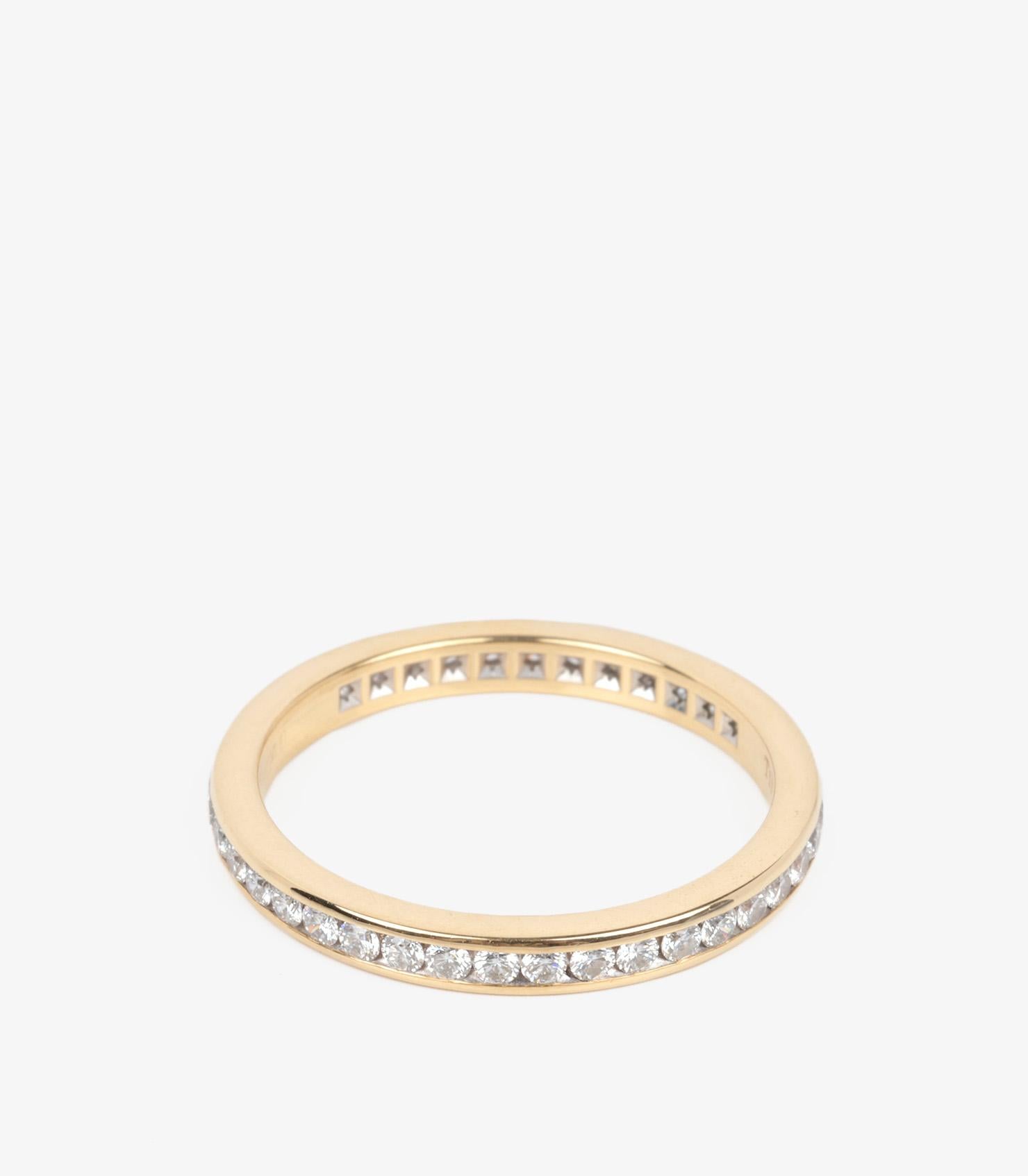 Tiffany & Co. Brilliant Cut Diamond 18ct Yellow Gold Full Eternity Ring In Excellent Condition In Bishop's Stortford, Hertfordshire