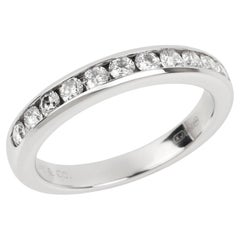 Tiffany & Co. Anello a mezza eternità in platino con diamante taglio Brilliante da 3 mm