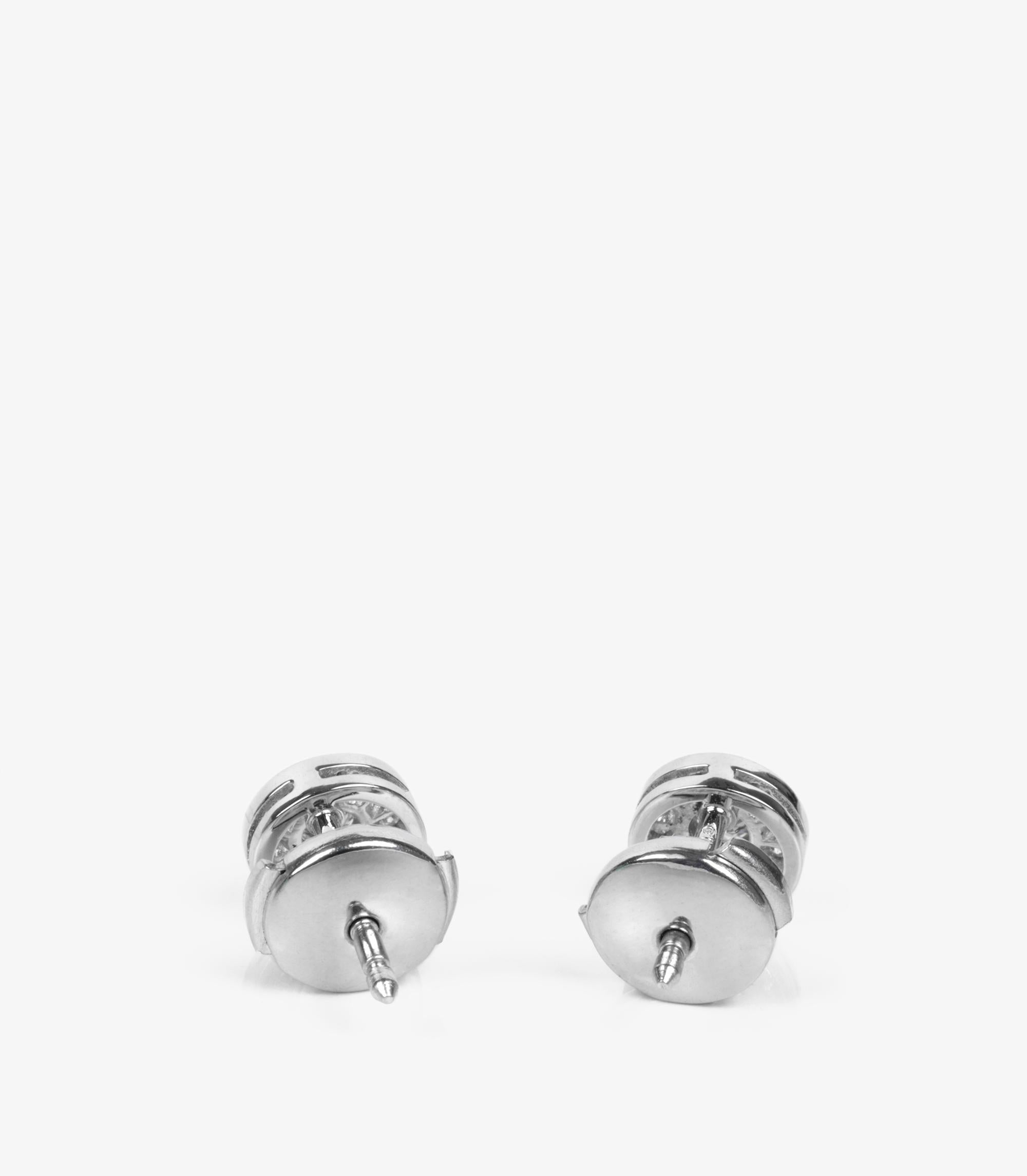 Tiffany & Co. Pendientes circulares de platino con diamantes talla brillante Corte brillante en venta