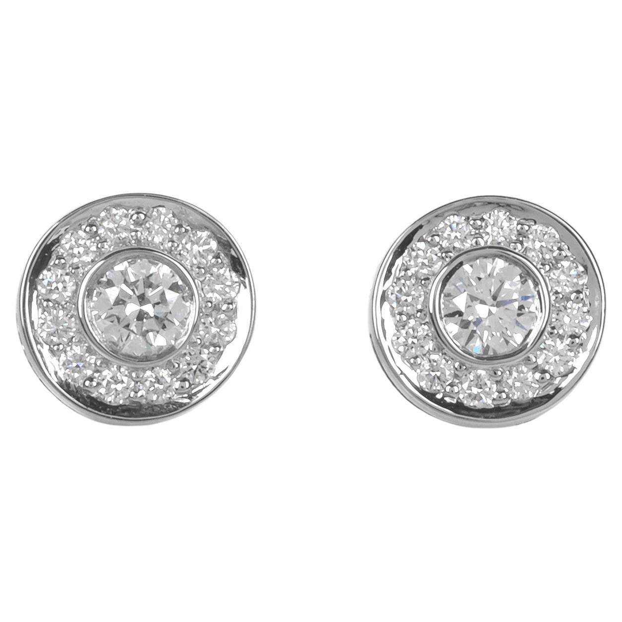 Tiffany & Co. Brillantschliff Diamant Platin Ohrstecker