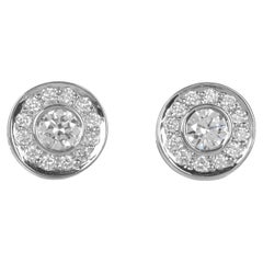 Tiffany & Co. Brilliant Cut Diamond Platinum Circlet Stud Earrings