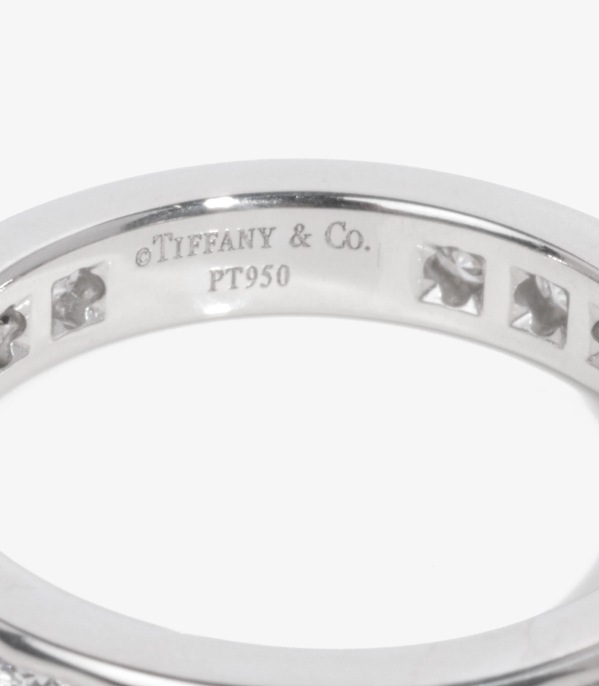 Round Cut Tiffany & Co. Brilliant Cut Diamond Platinum Full Eternity Ring For Sale