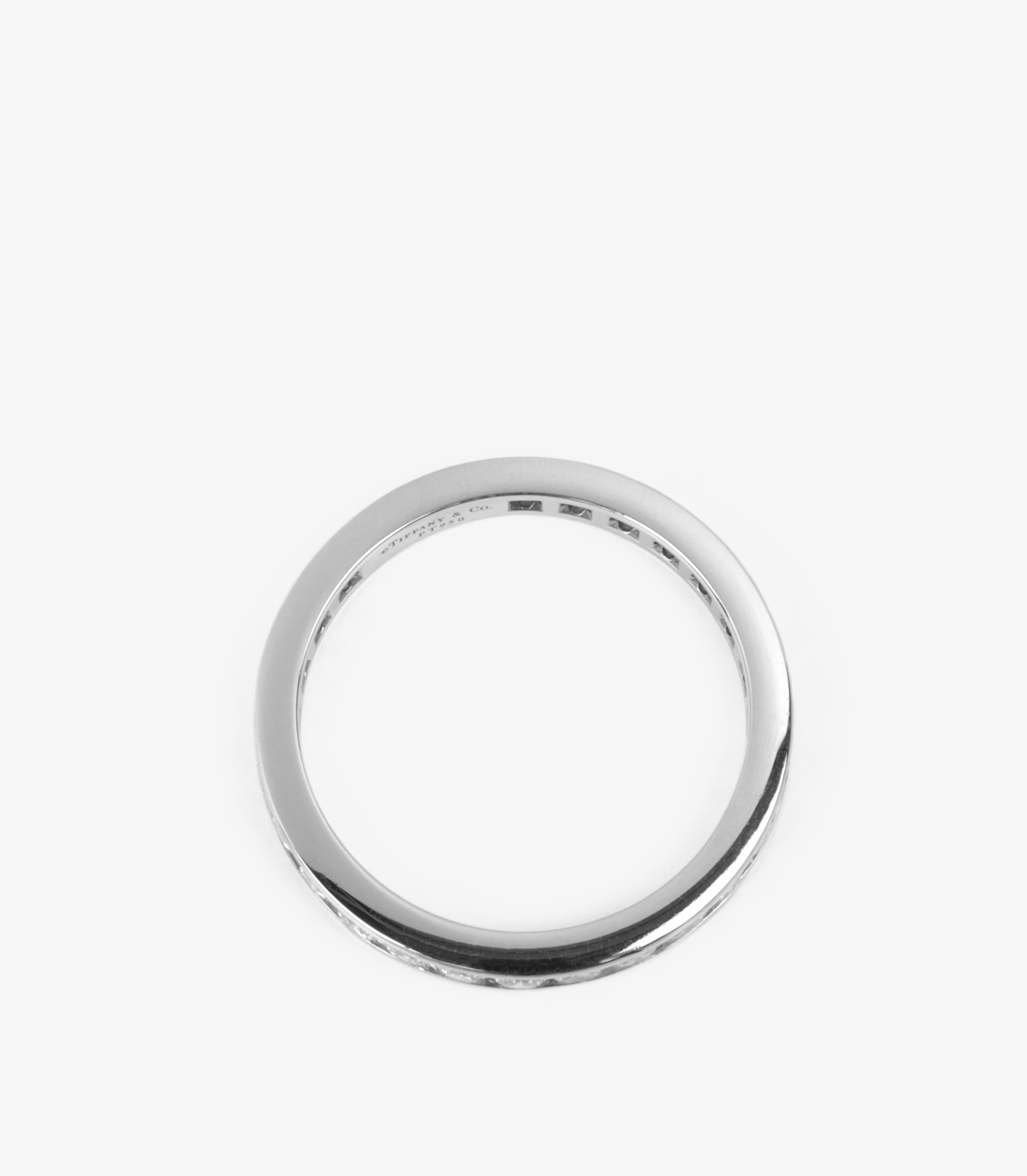 Women's or Men's Tiffany & Co. Brilliant Cut Diamond Platinum Full Eternity Ring For Sale