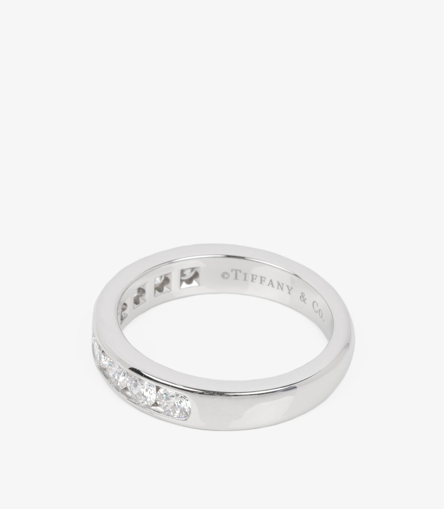 Women's or Men's Tiffany & Co. Brilliant Cut Diamond Platinum Half Eternity Ring