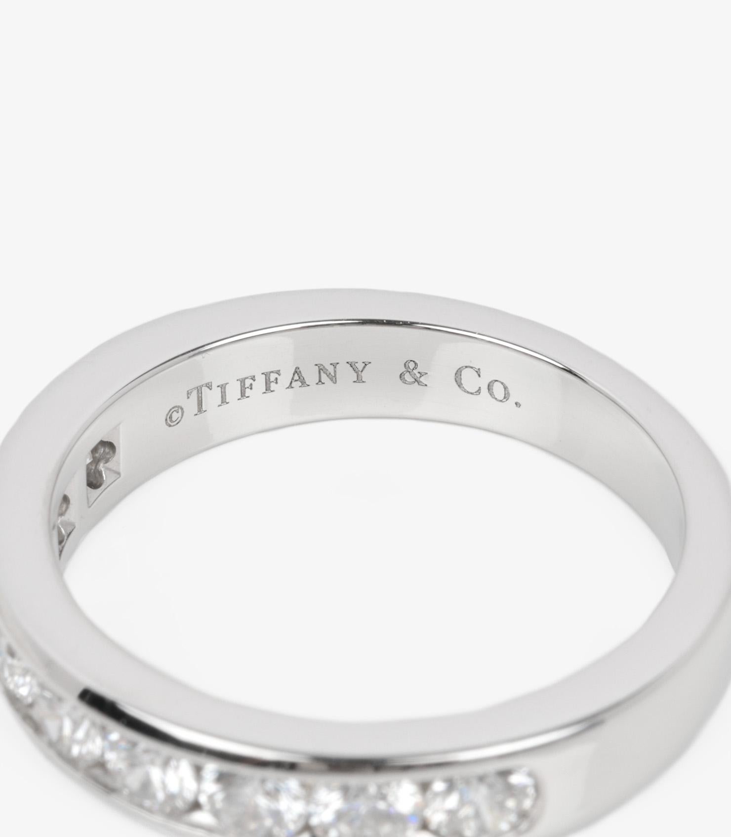 Tiffany & Co. Brilliant Cut Diamond Platinum Half Eternity Ring For Sale 1