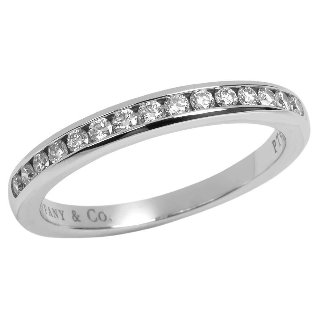 Tiffany & Co. Brilliant cut Diamond Platinum Half Eternity Ring For Sale
