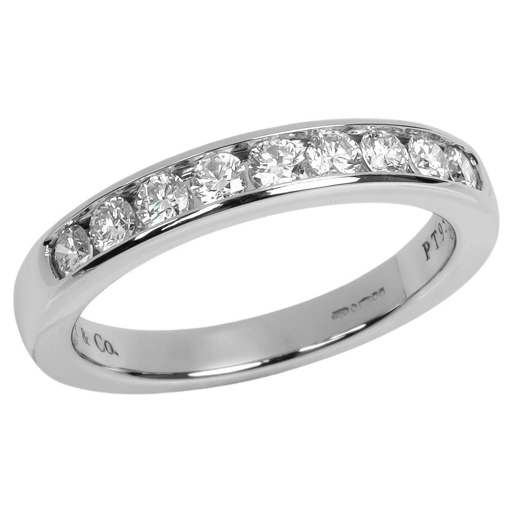 Tiffany & Co. Brilliant cut Diamond Platinum Half Eternity Ring For Sale