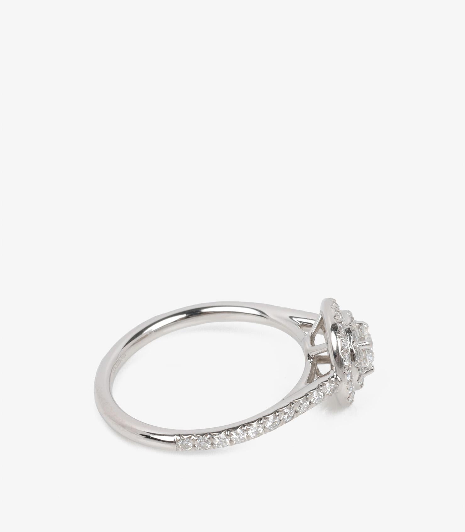 Women's or Men's Tiffany & Co. Brilliant Cut Diamond Platinum Soleste Ring For Sale