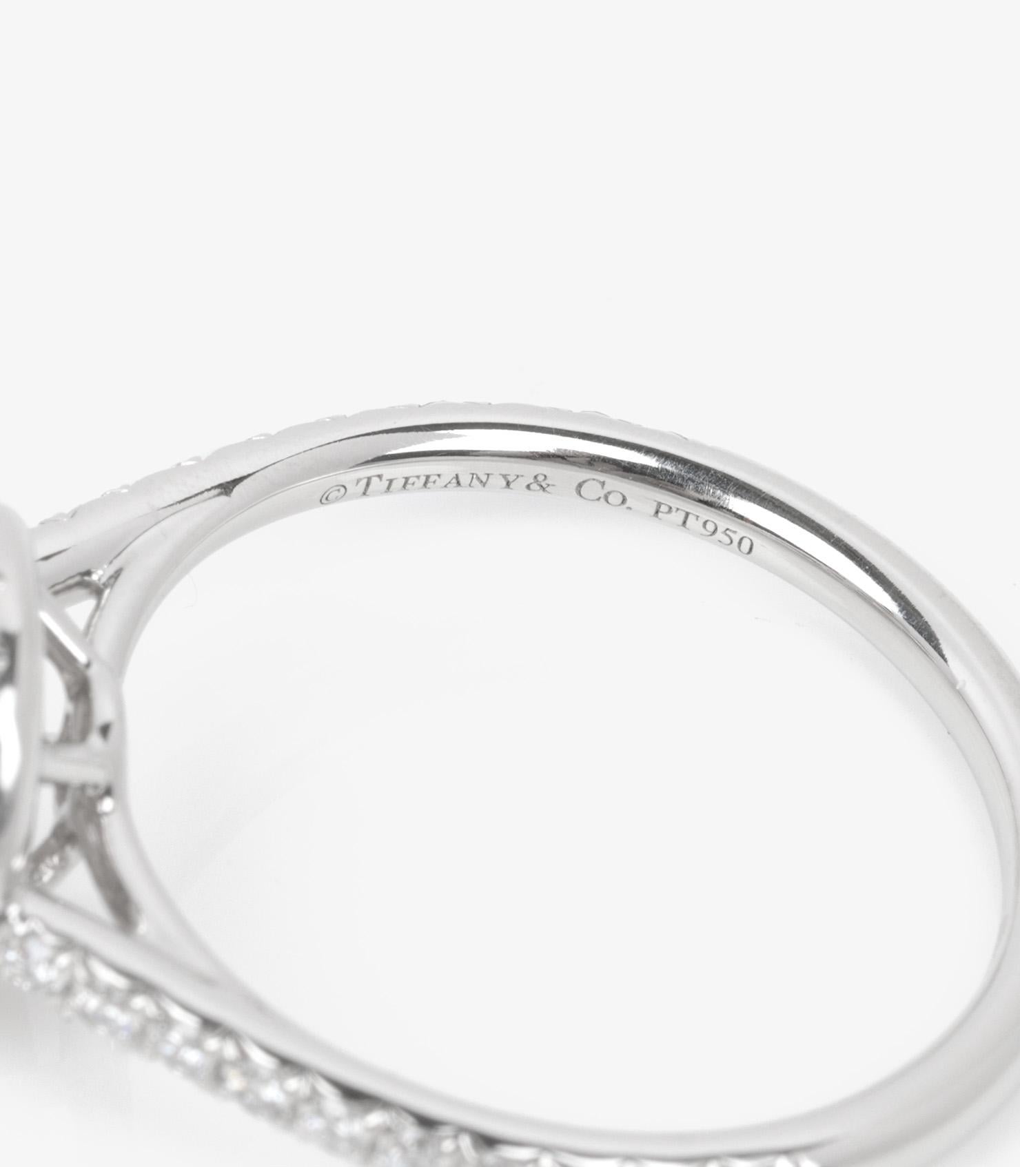 Women's or Men's Tiffany & Co. Brilliant Cut Diamond Platinum Soleste Ring