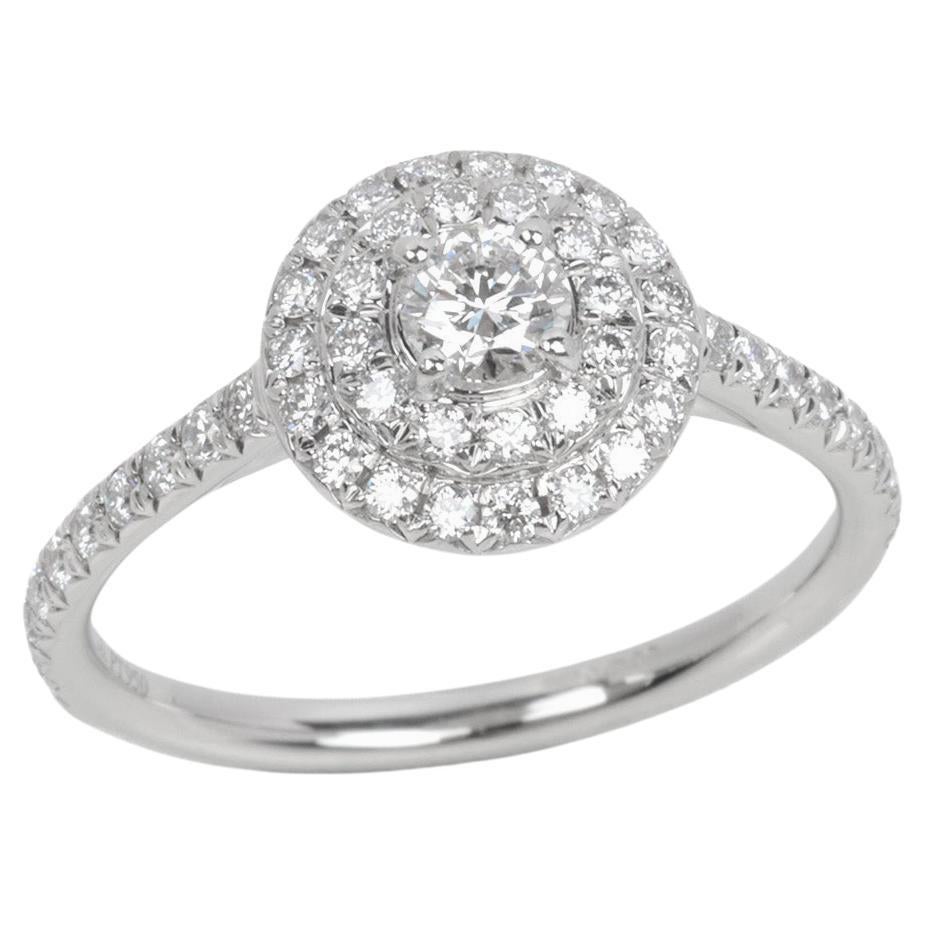 Tiffany & Co. Bague de soles en platine avec diamant taillé en brillant