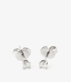 Tiffany & Co. Brilliant Cut Diamond Platinum Solitaire Stud Earrings