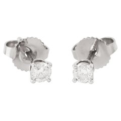 Tiffany & Co. Brilliant Cut Diamond Platinum Solitaire Stud Earrings