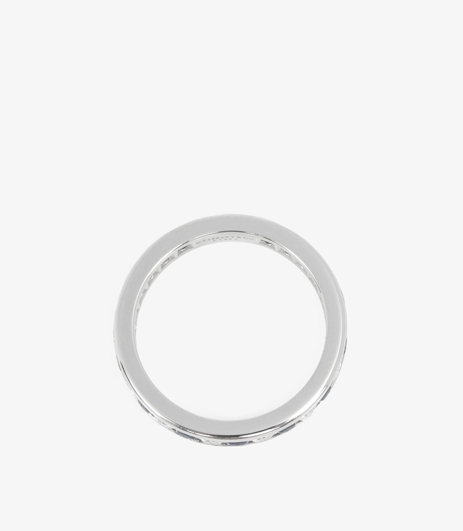 Women's Tiffany & Co. Brilliant Cut Sapphire and Diamond Platinum Full Eternity Ring For Sale