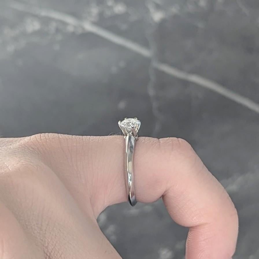 Tiffany & Co. Brilliant Diamond Platinum Contemporary Solitaire Engagement Ring For Sale 7