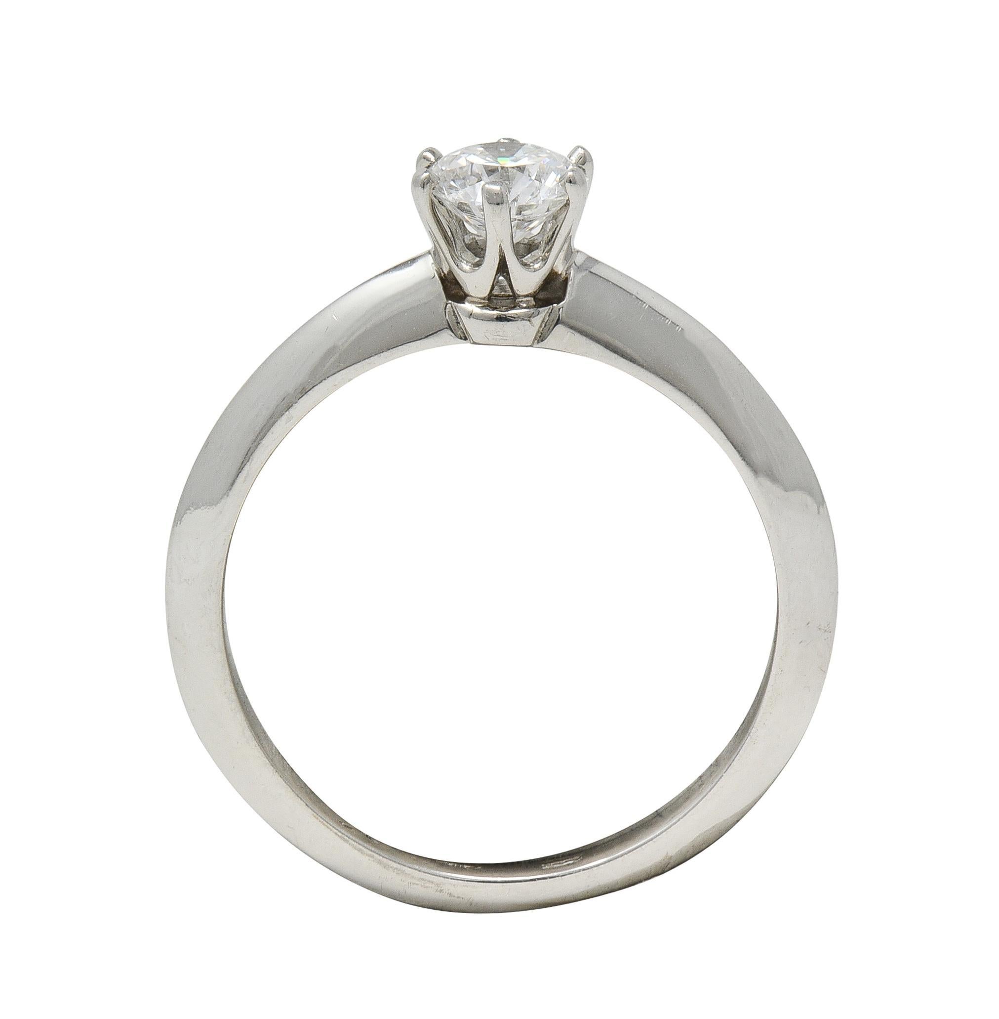 Tiffany & Co. Brilliant Diamond Platinum Contemporary Solitaire Engagement Ring For Sale 4