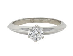 Tiffany & Co. Brilliant Diamond Platinum Contemporary Solitaire Engagement Ring