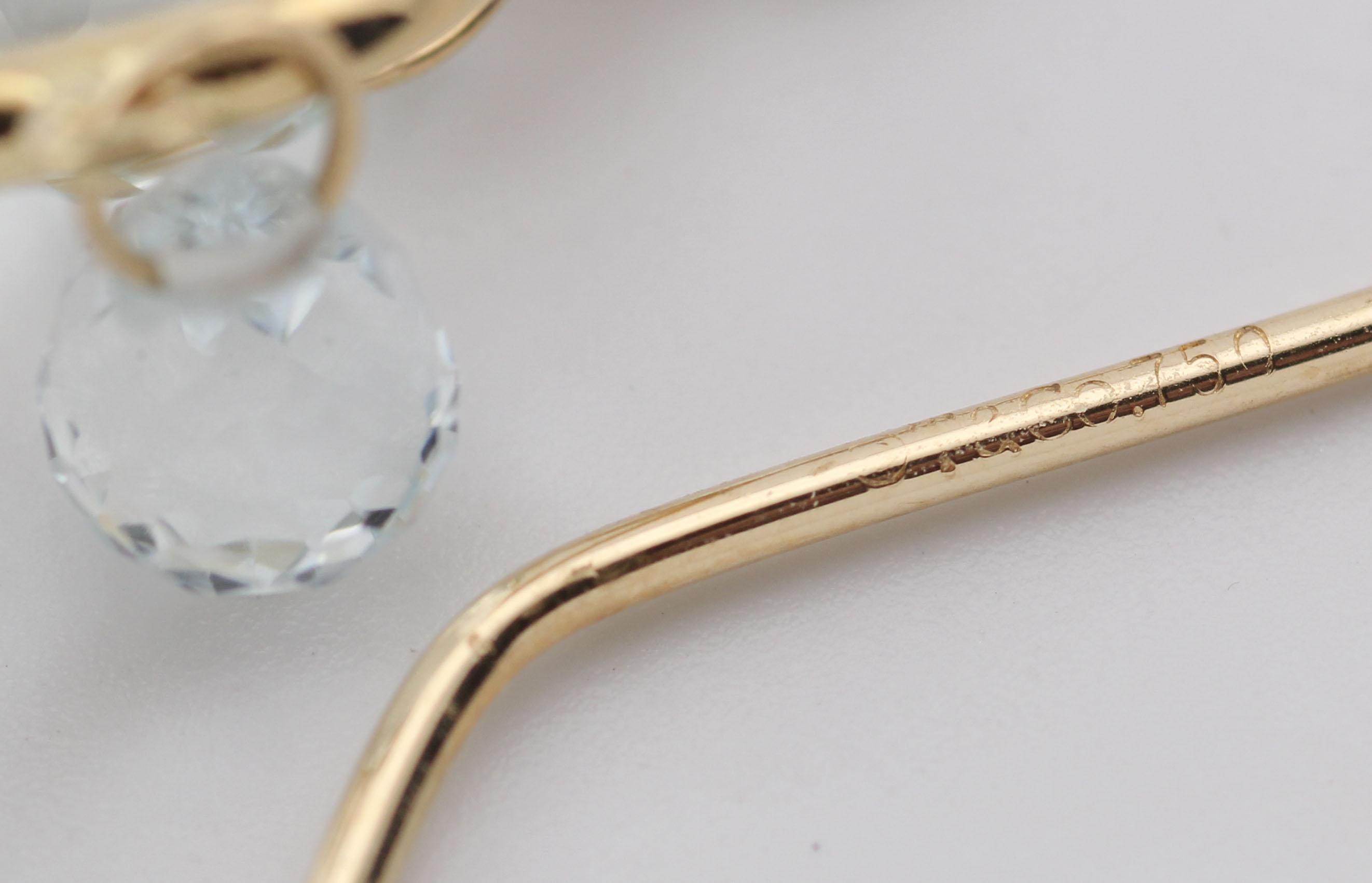 Tiffany & Co. Boucles d'oreilles chandelier en or jaune 18k avec aigue-marine Briolette en vente 4