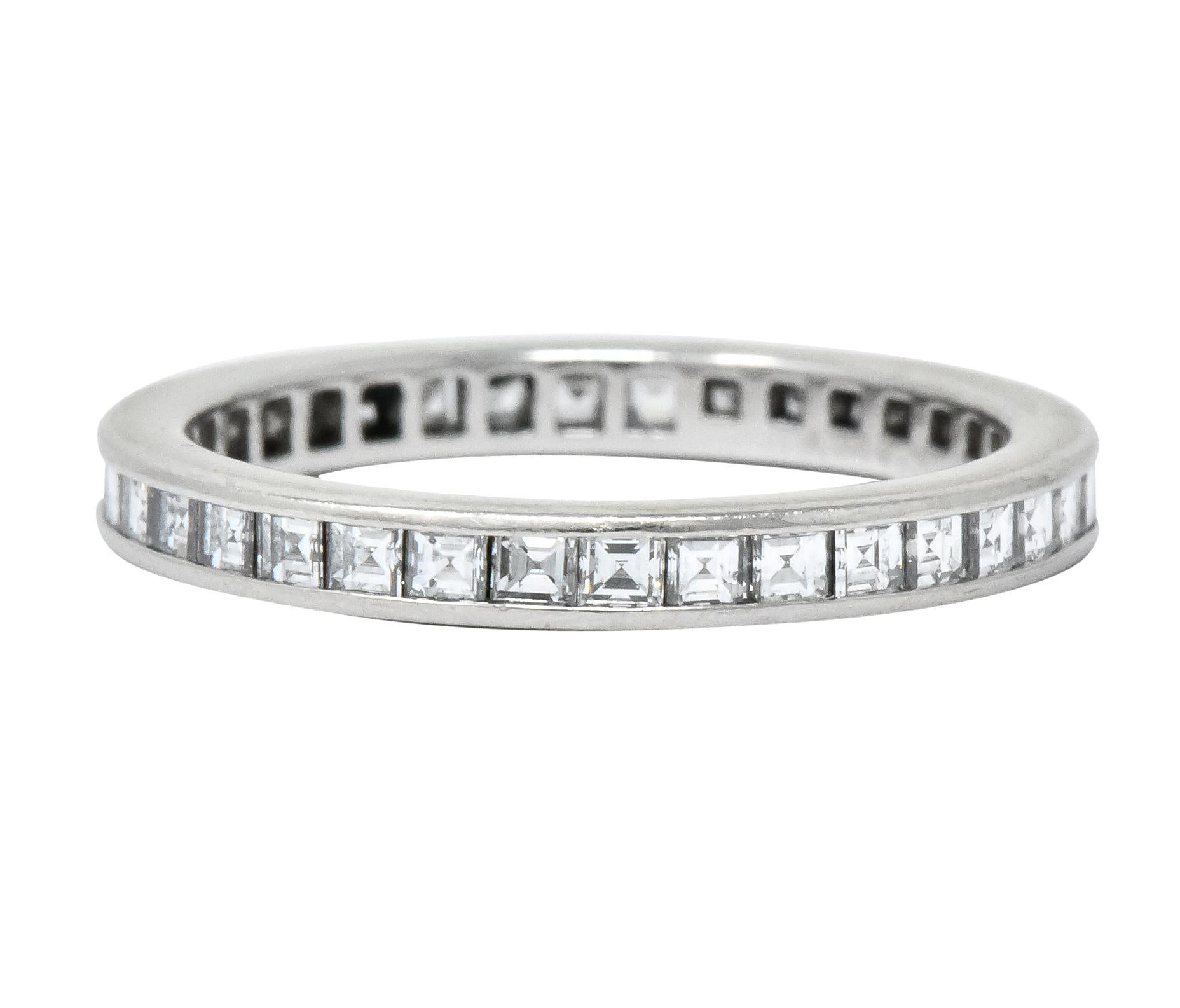 Tiffany & Co. British 1.50 Carat Diamond Platinum Eternity Band Ring In Excellent Condition In Philadelphia, PA