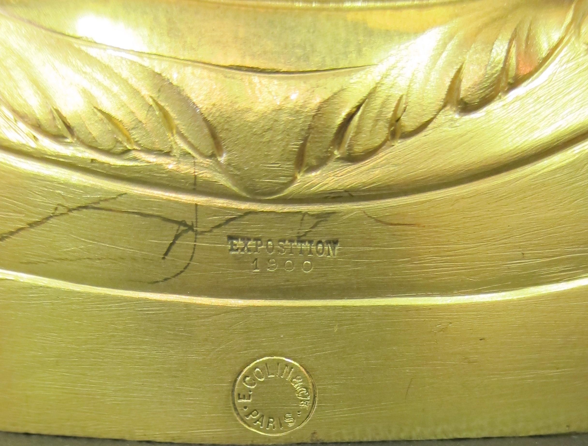 Tiffany & Co. Ensemble horloge en bronze, E. Colin & Cie en vente 4