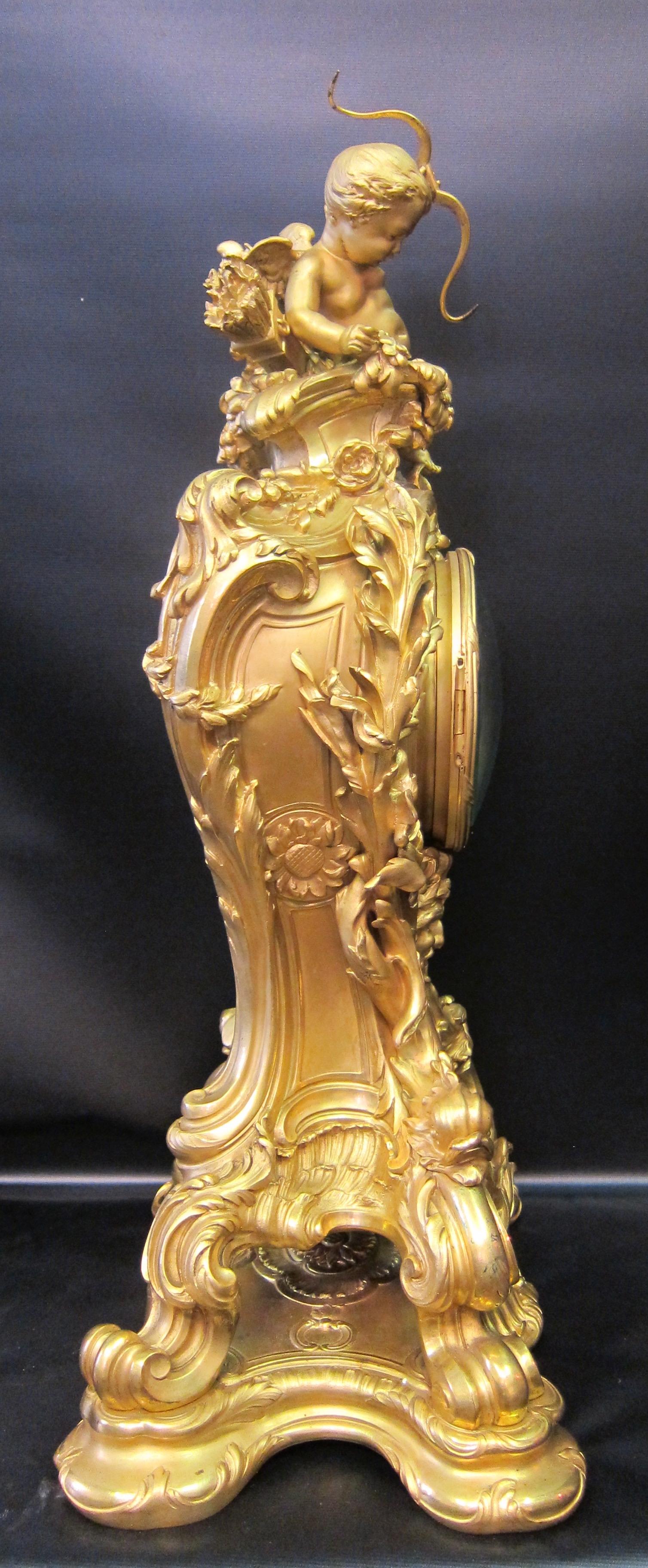 Tiffany & Co. Bronze Clock Ensemble, E. Colin & Cie For Sale 3